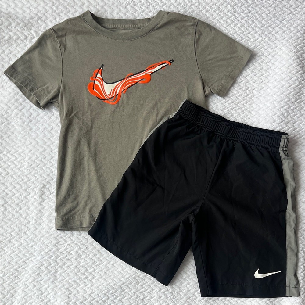 Nike Kids Olive and Black Activewear Set